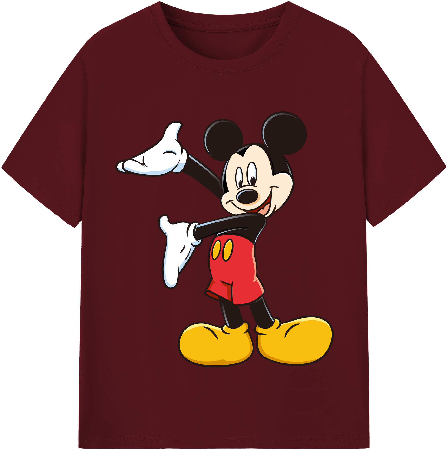 （画像用） ミッキーマウス Mickey Mouse 綿100％半袖Tシャツ（フロントプリント）